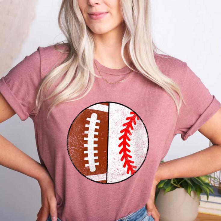 Football Baseball Player Football Baseball Mom Women's Heather T-Shirt