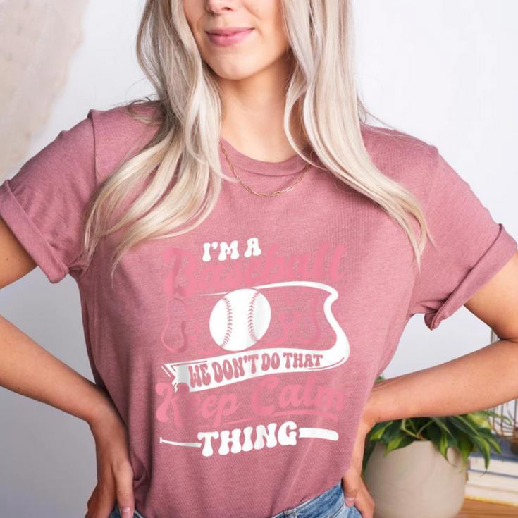 I'm a Baseball Mom We Don't Do That Keep Calm Thing Women's Heather T-Shirt