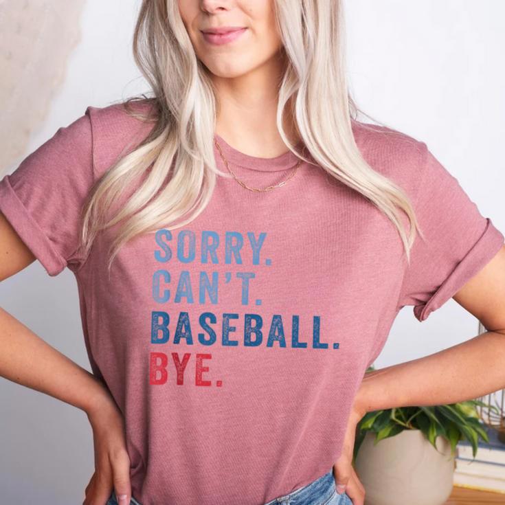Sorry Can't Baseball Bye Baseball Mom Men Women Kids Women's Heather T-Shirt