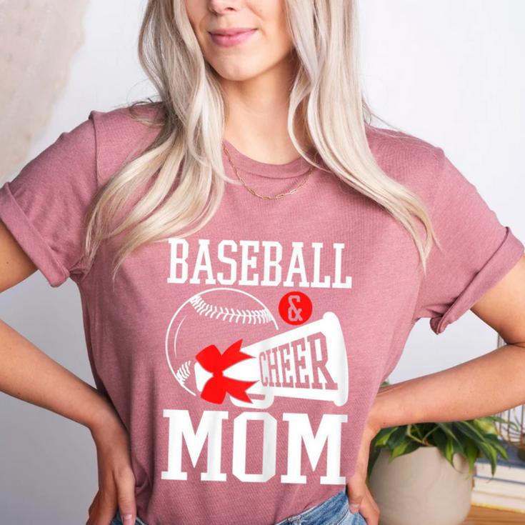Baseball Cheer Mom Cheerleading Cheerleader Baseball Mom Women's Heather T-Shirt