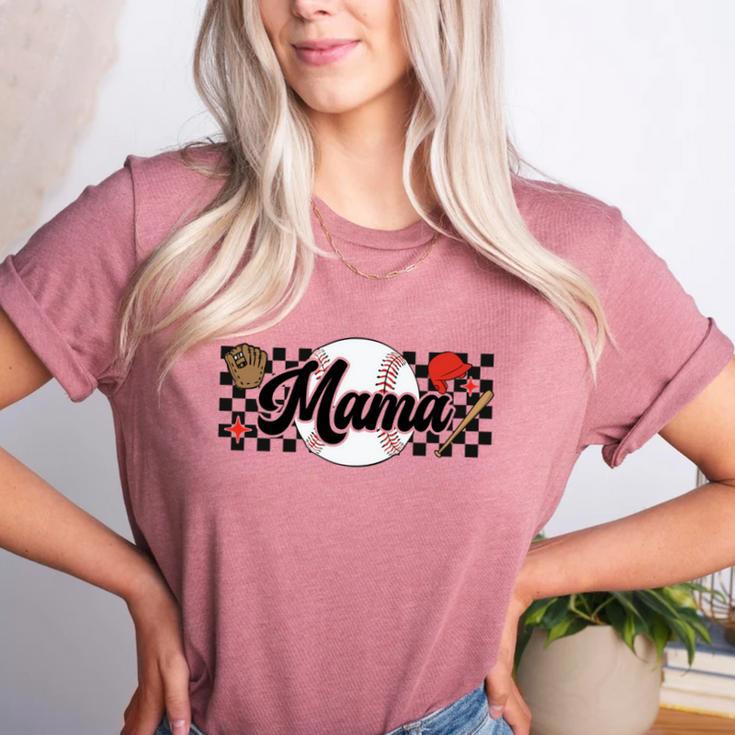 Baseball Mama Game Day Vibes Women Baseball Mom Women's Heather T-Shirt Baseball Mama Game Day Vibes Women Baseball Mom Women's Heather T-Shirt