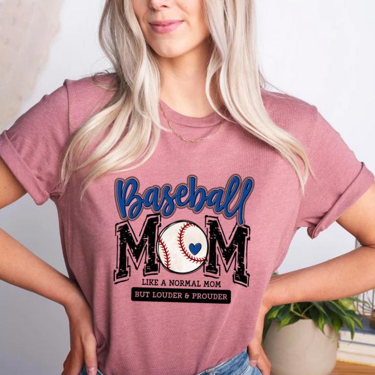 Baseball Mom Blue Varsity Baseball Mama Cute Mother's Day Women's Heather T-Shirt