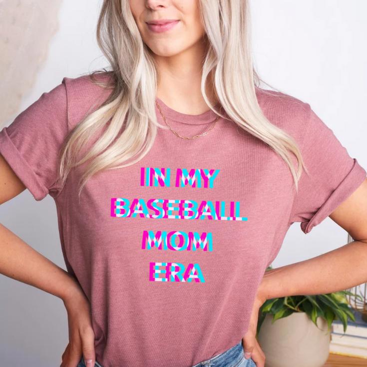 In My Baseball Mom Era 80s Retro Style Women's Heather T-Shirt In My Baseball Mom Era 80s Retro Style Women's Heather T-Shirt