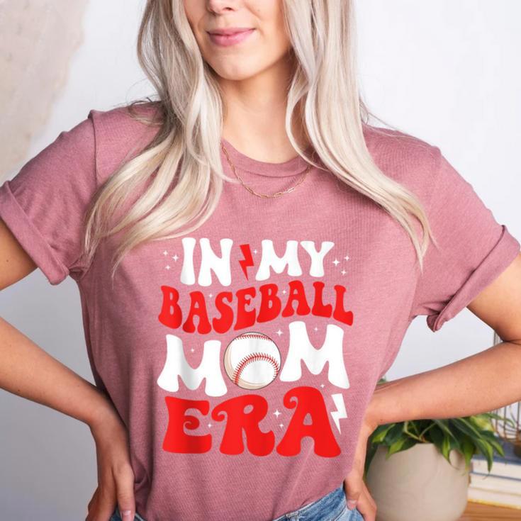 In My Baseball Mom Era Cute Groovy Baseball Women's Heather T-Shirt