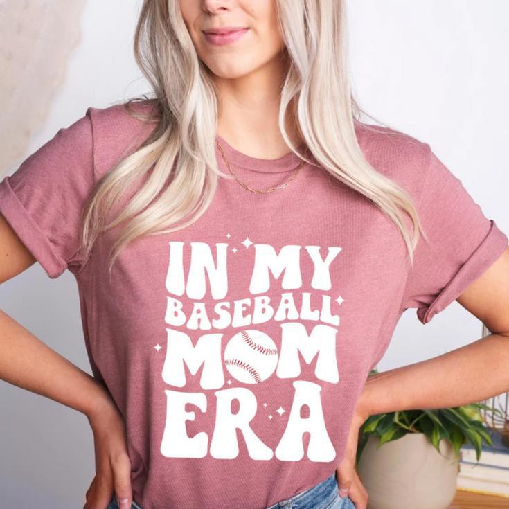 In My Baseball Mom Era Groovy Retro Women's Heather T-Shirt In My Baseball Mom Era Groovy Retro Women's Heather T-Shirt