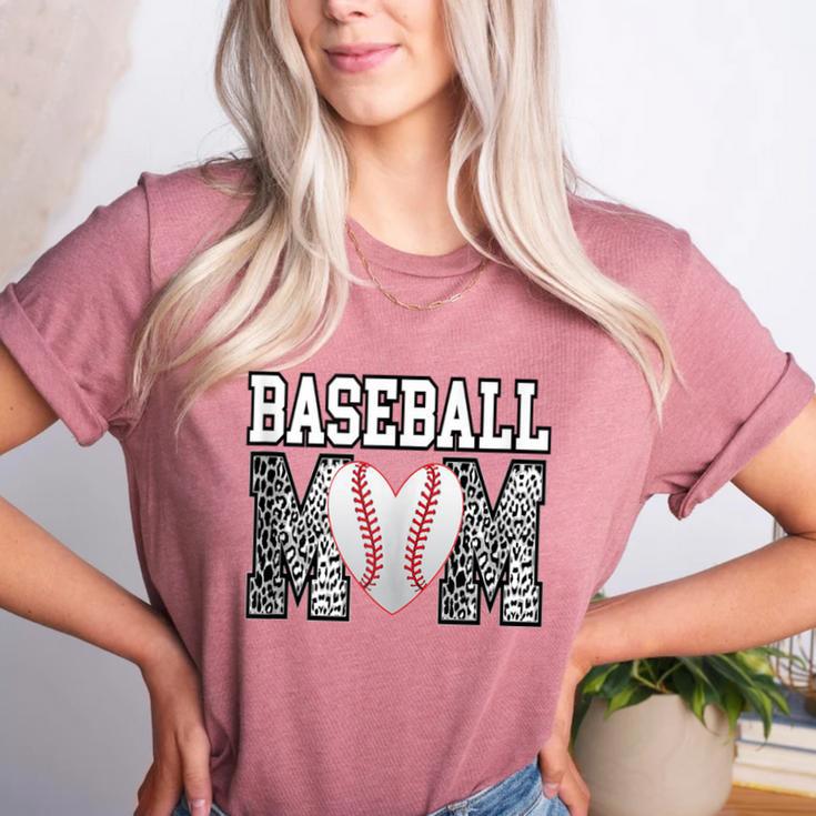 Baseball Mom Heart Sports Mom Women's Heather T-Shirt