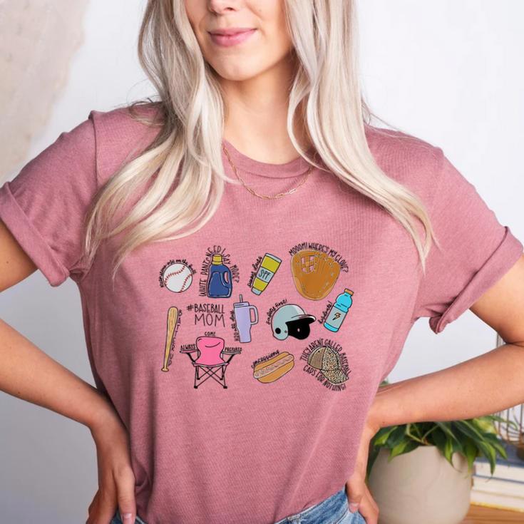 Baseball Mom Baseball Mama Women's Heather T-Shirt Baseball Mom Baseball Mama Women's Heather T-Shirt