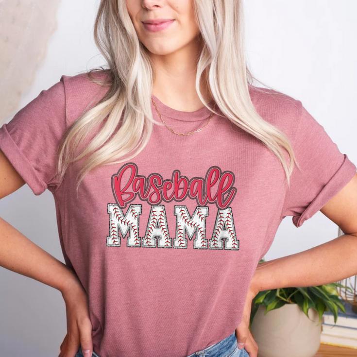 Baseball Mom Pink Baseball Mama Matching Family Daughter Women's Heather T-Shirt Baseball Mom Pink Baseball Mama Matching Family Daughter Women's Heather T-Shirt