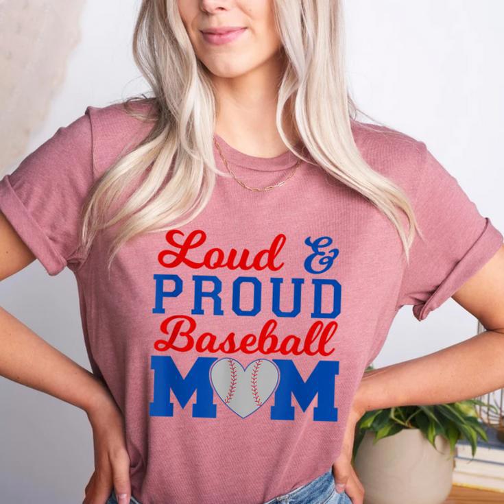 Baseball Mom Tee Loud & Proud Baseball Mom Women's Heather T-Shirt