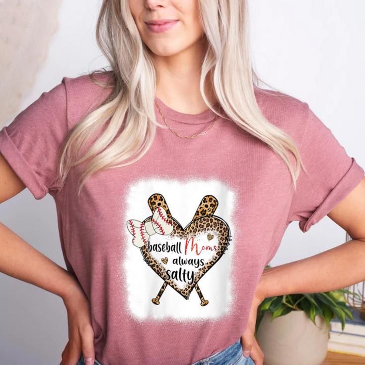 Baseball Moms Always Salty Mommy Women's Heather T-Shirt
