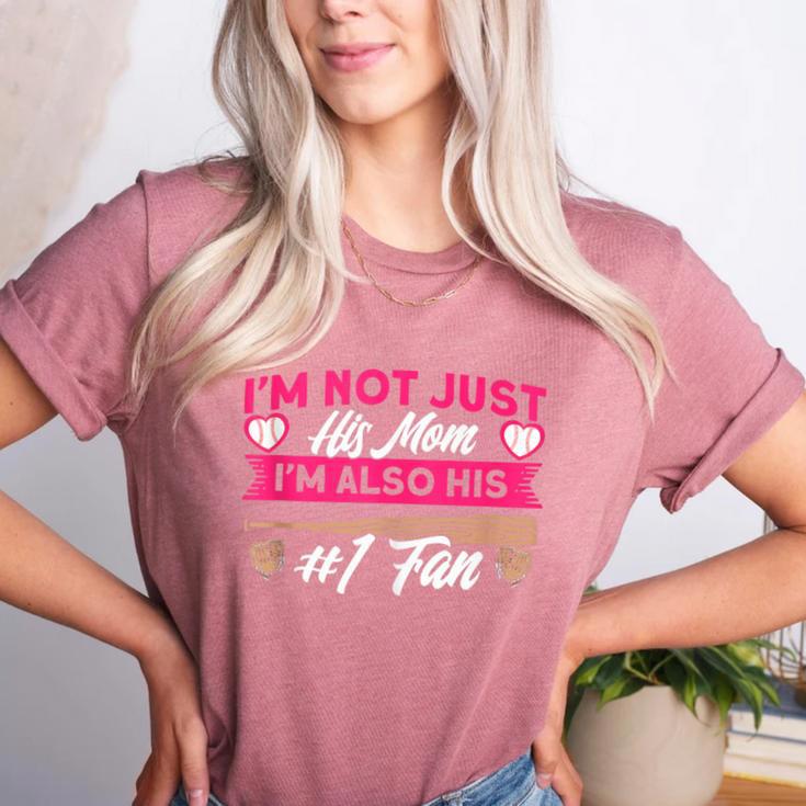 Baseball Moms I'm Not Just His Mom Baseball Mama Women's Heather T-Shirt Baseball Moms I'm Not Just His Mom Baseball Mama Women's Heather T-Shirt