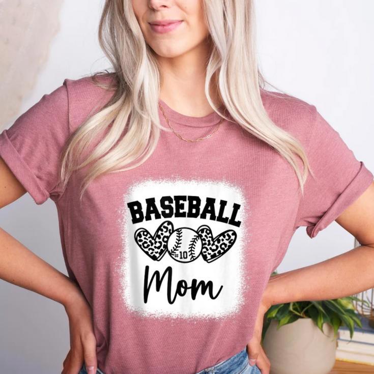 Custom Baseball Mom Number 10 Heart For Mom Women's Heather T-Shirt Custom Baseball Mom Number 10 Heart For Mom Women's Heather T-Shirt