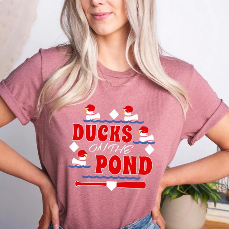 Cute Ducks On The Pond Cute Baseball Mom T-Shirt Women's Heather T-Shirt Cute Ducks On The Pond Cute Baseball Mom T-Shirt Women's Heather T-Shirt