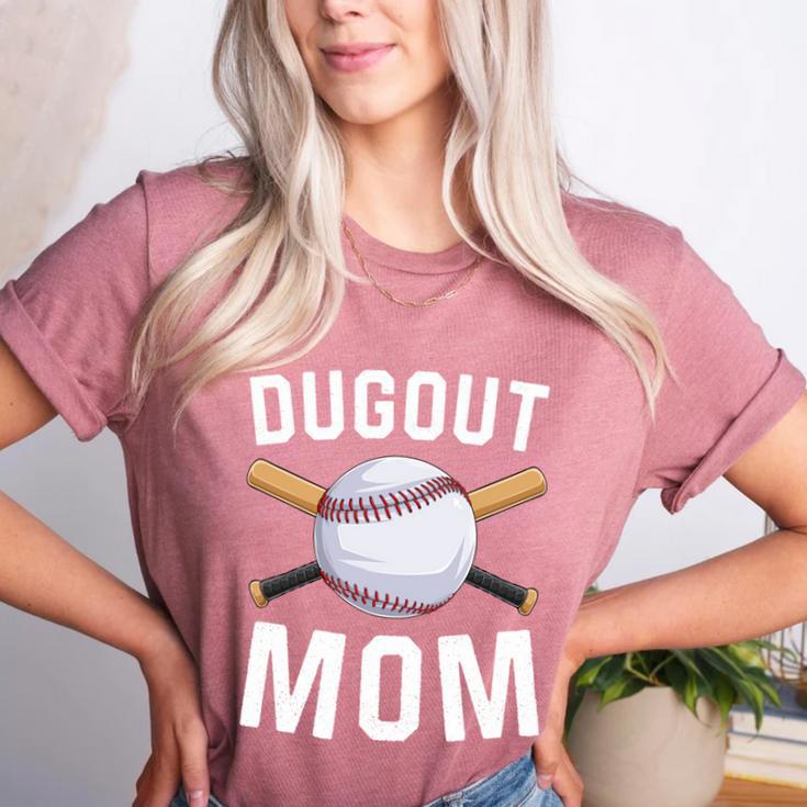 Dugout Mom Baseball Mommy Baseball Mother's Day Women's Heather T-Shirt
