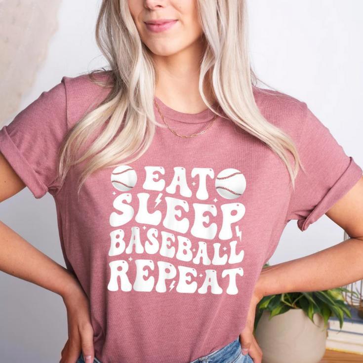 Eat Sleep Baseball Repeat Baseball Lover Baseball Mom Girls Women's Heather T-Shirt Eat Sleep Baseball Repeat Baseball Lover Baseball Mom Girls Women's Heather T-Shirt
