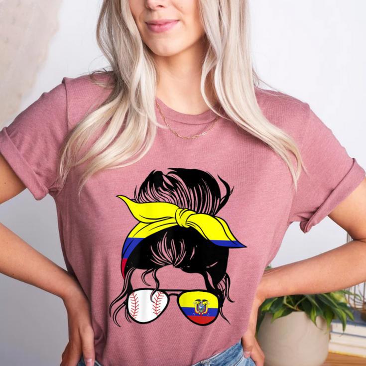 Ecuador Baseball Mom Ecuadorian Baseball Girl Women's Heather T-Shirt Ecuador Baseball Mom Ecuadorian Baseball Girl Women's Heather T-Shirt