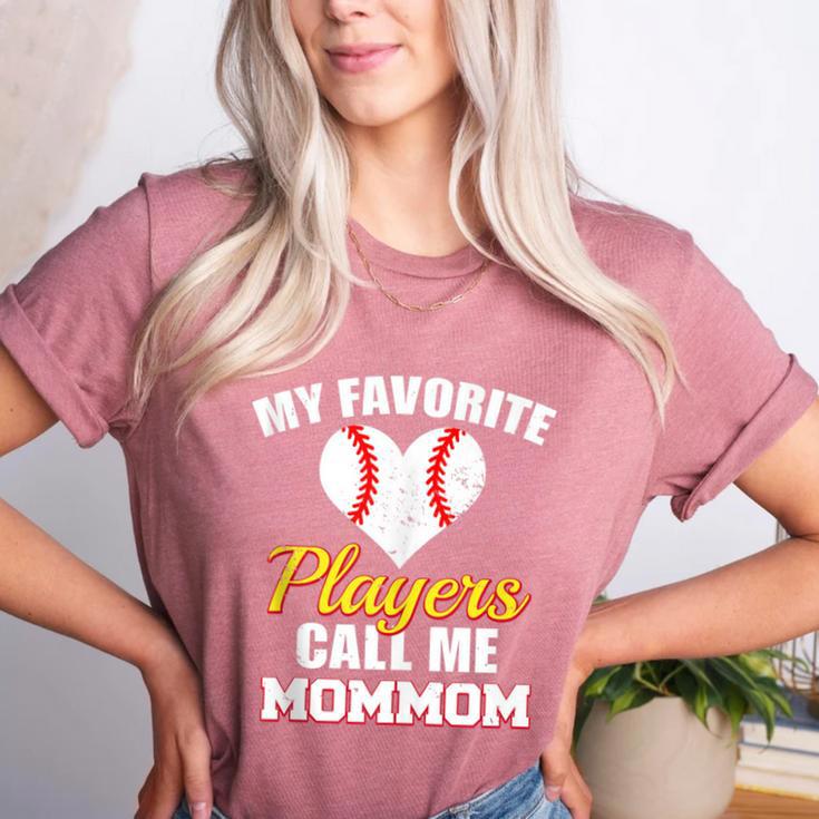 My Favorite Players Call Me MomMom Baseball Mom Mom Women's Heather T-Shirt