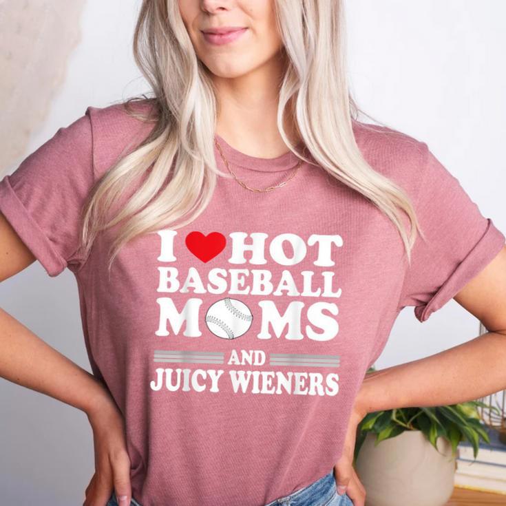 I Love Hot Baseball Mom Wieners Women's Heather T-Shirt I Love Hot Baseball Mom Wieners Women's Heather T-Shirt
