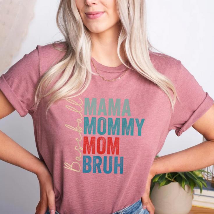 Mama Mommy Mom Bruh Baseball Mom Lover Mother's Day Women's Heather T-Shirt Mama Mommy Mom Bruh Baseball Mom Lover Mother's Day Women's Heather T-Shirt