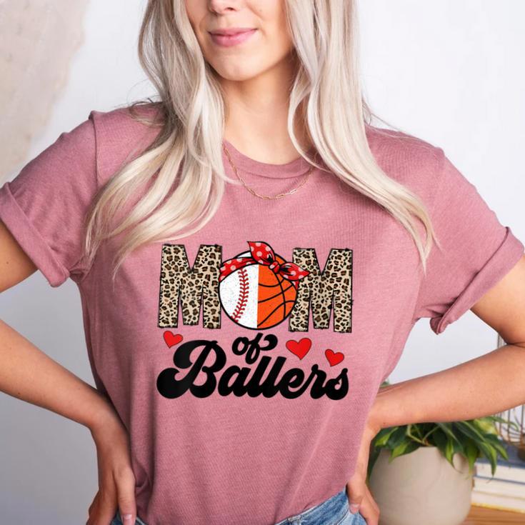 Mom Of Ballers Basketball Baseball Mom Of Ballers Women's Heather T-Shirt