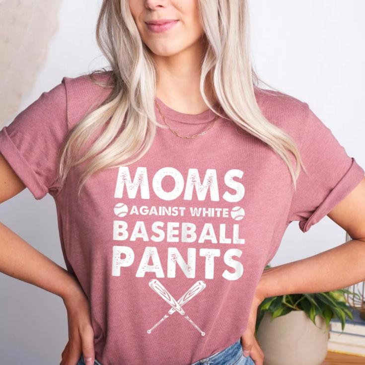 Moms Against Baseball Pants Baseball Mom Mother's Day Women's Heather T-Shirt Moms Against Baseball Pants Baseball Mom Mother's Day Women's Heather T-Shirt