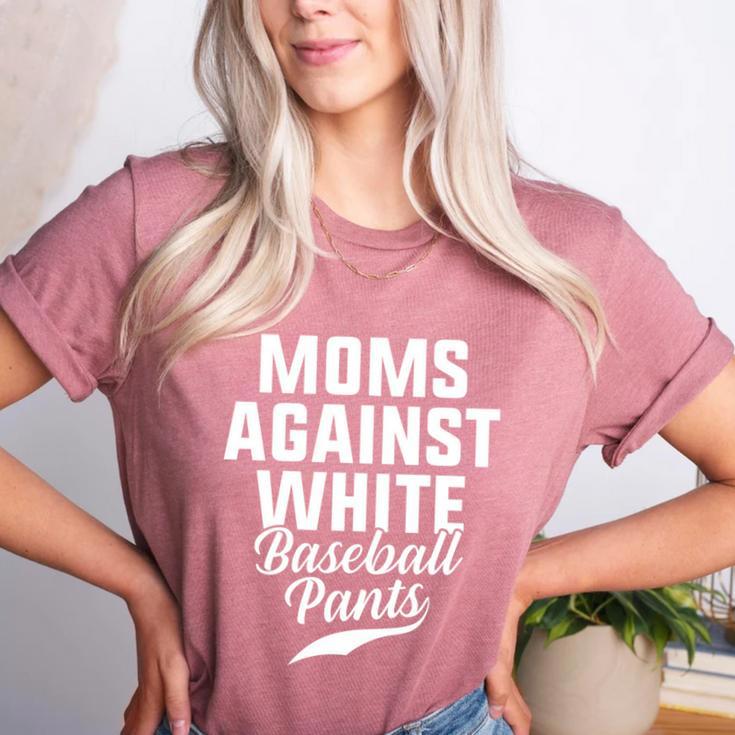 Moms Against Baseball Pants Present For Baseball Moms Women's Heather T-Shirt
