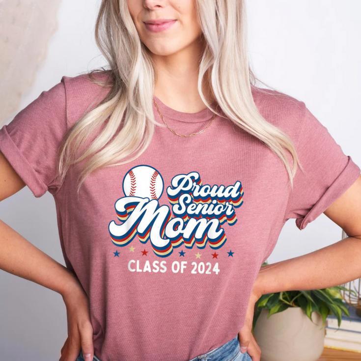 Proud Senior Mom Class Of 2024 Baseball Mom Graduate School Women's Heather T-Shirt