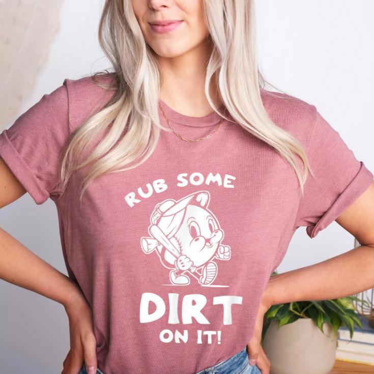 Rub Some Dirt On It Cute Girls Retro Baseball Mom Softball Women's Heather T-Shirt Rub Some Dirt On It Cute Girls Retro Baseball Mom Softball Women's Heather T-Shirt