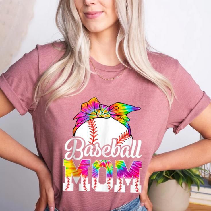Tie Dye Baseball Mom Baseball Mama Sport Mother's Day Women's Heather T-Shirt Tie Dye Baseball Mom Baseball Mama Sport Mother's Day Women's Heather T-Shirt