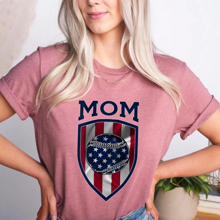 USA Mum Mother's Day Baseball Mom Women's Heather T-Shirt
