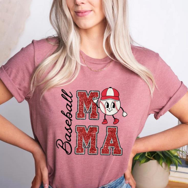 Baseball Mama Baseball Mom Game Day Senior Night Women's Heather T-Shirt