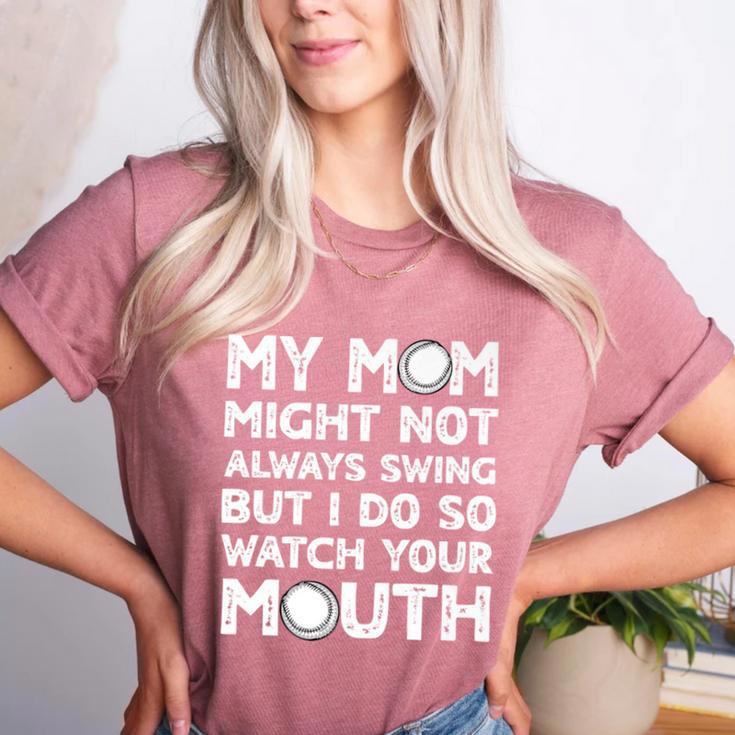 Baseball Mom Swing Watch Mouth Baseball Boy Premium Women's Heather T-Shirt