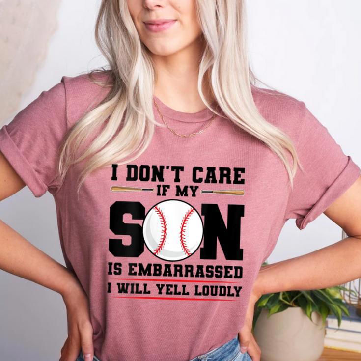 I Don't Care If My Son Is Embarrassed Baseball Mom Women's Heather T-Shirt