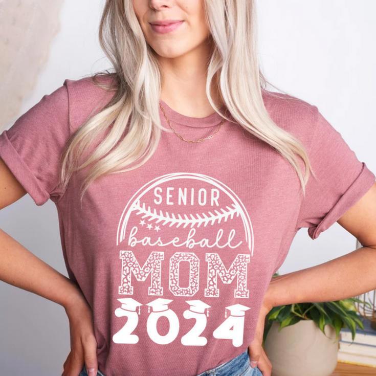 Senior Baseball MOM 2024 Graduation Caps Women's Heather T-Shirt