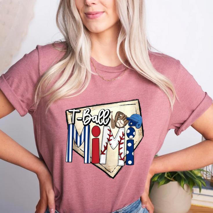 T-Ball Mimi Baseball Mom Game Day Women's Heather T-Shirt
