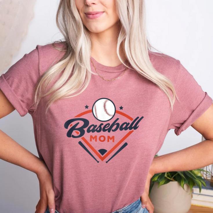 Vintage Baseball Mom Ballpark Momma Baseball Lover Women's Heather T-Shirt
