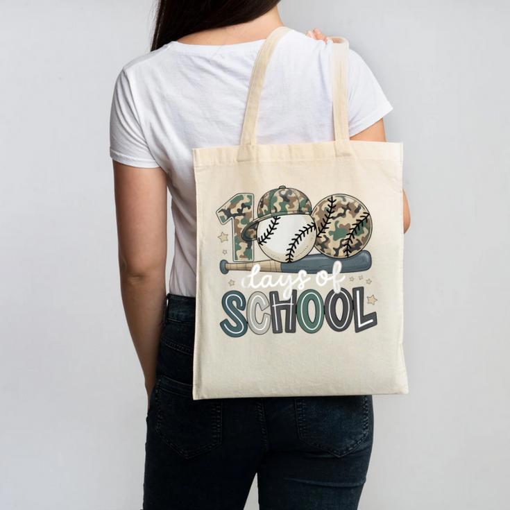100 Days Of School Baseball Camo Camo Cap Boy School Canvas Tote Bag