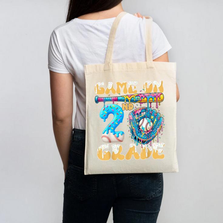 2nd Grade Back To School Baseball Drip Ice Cream Game On Canvas Tote Bag