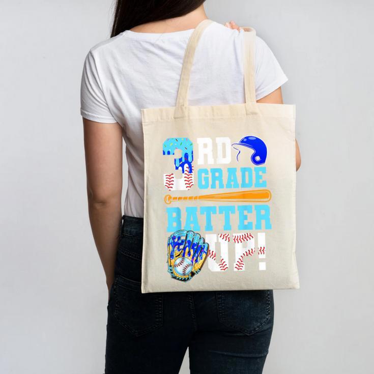 3rd Grade Back To School Baseball Drip Ice Cream Batter Up Canvas Tote Bag