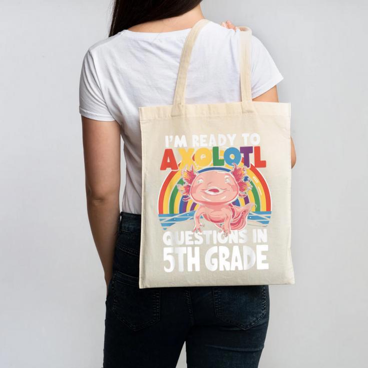 5th Grade Kids Axolotl Questions Back To School Canvas Tote Bag