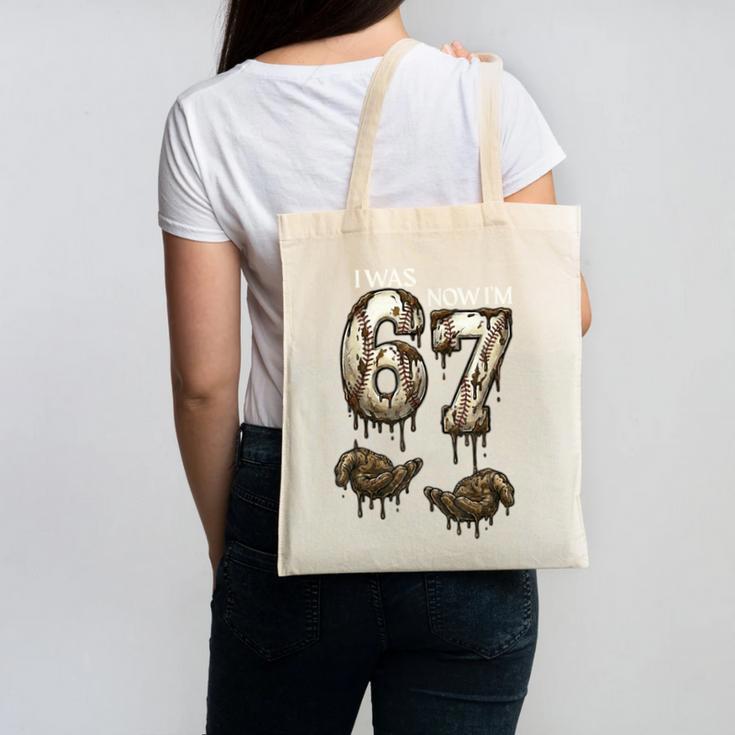 I Was 6 Now I'm 7 Baseball 6 7 Birthday Boys Girls Canvas Tote Bag