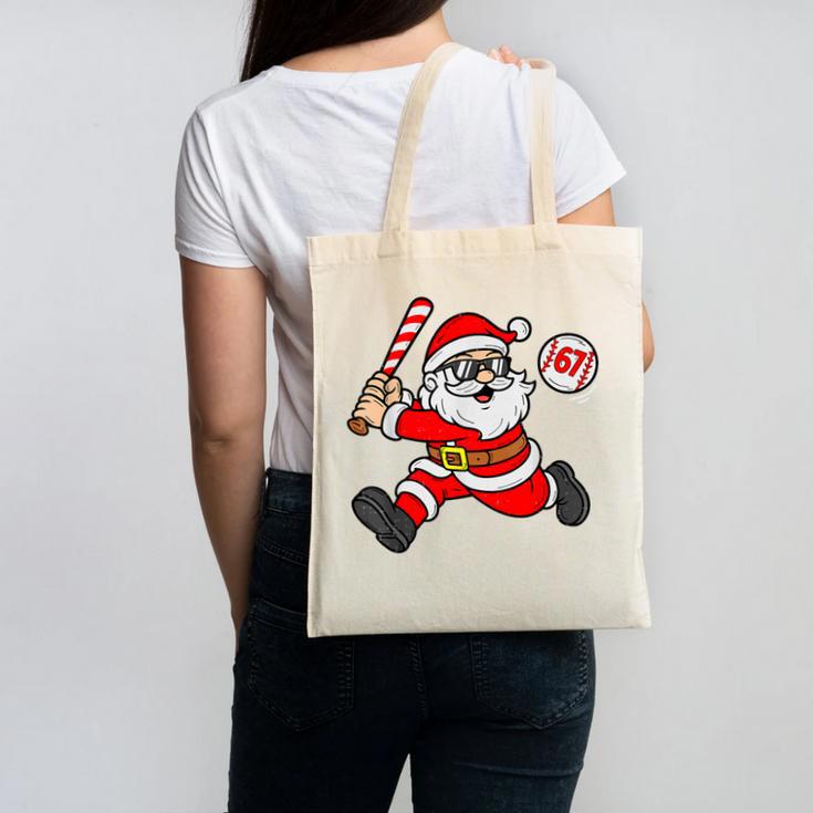 67 Baseball Santa Six Seven Meme Christmas Sport Men Boy Kid Canvas Tote Bag