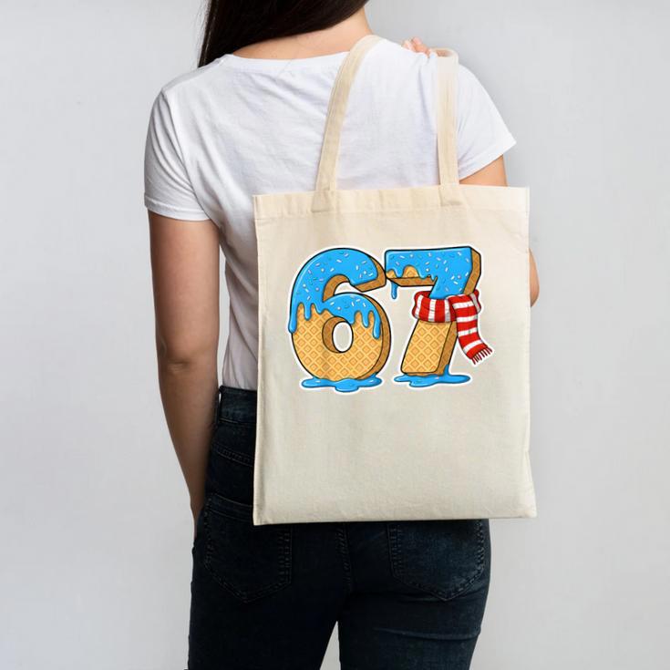 67 Ice Cream Drip Six Seven Baseball Drip 67 Boys Meme Canvas Tote Bag
