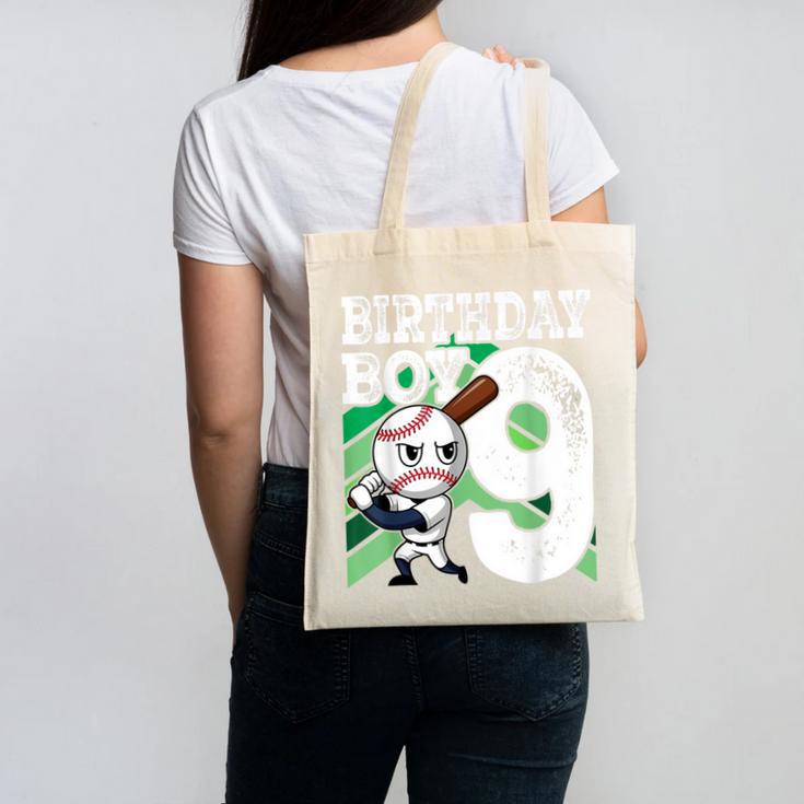 9th Birthday Baseball Birthday Party 9th Birthday Boy Canvas Tote Bag