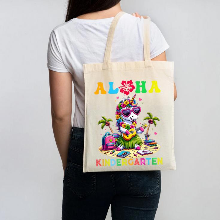 Aloha Kindergarten Unicorn Hawaii Back To School Kids Girl Canvas Tote Bag