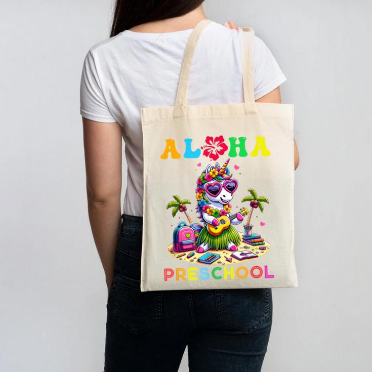 Aloha Preschool Unicorn Hawaii Back To School Kids Girl Canvas Tote Bag