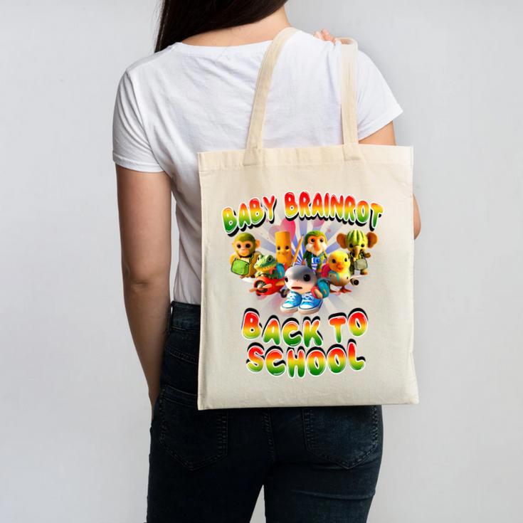 All Baby Brainrot Italian Meme Cute Back To School For Kids Canvas Tote Bag
