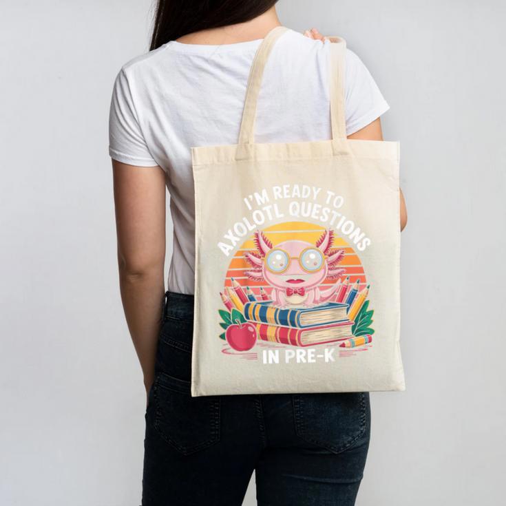 Back To School Axolotl Design For Pre-K Students Canvas Tote Bag