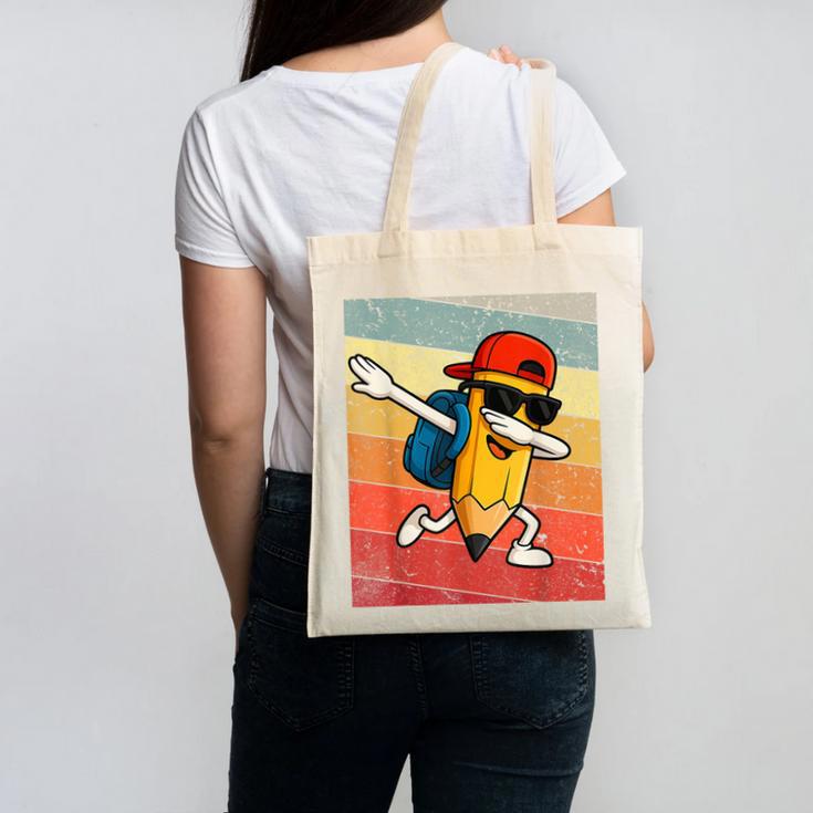 Back To School Dabbing Pencil First Day Boys Kids Canvas Tote Bag