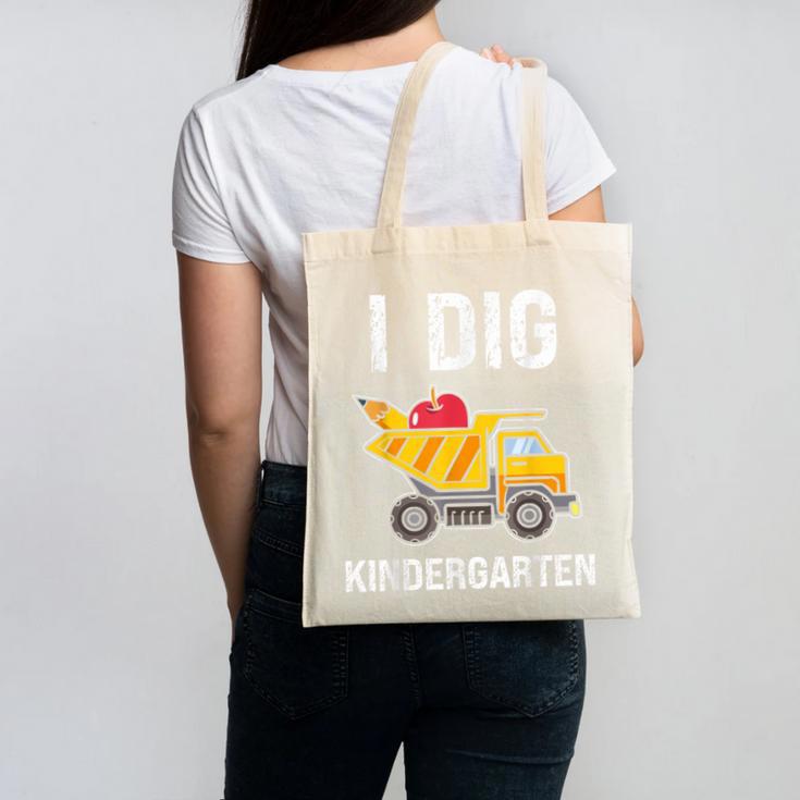 Back To School I Dig Kindergarten Dumping Truck Boys Girls Canvas Tote Bag